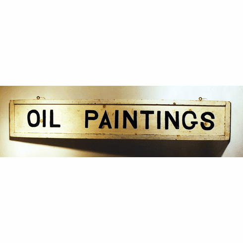 Antique double-sided sign OIL PAINTINGS