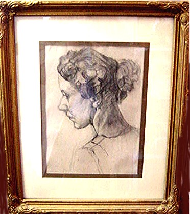 Antique drawing by Helen Hsmilton circa 1900