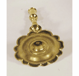Antique English brass candlestick with petal base.