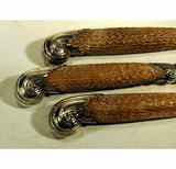 Antique English  carving set with silver mounts