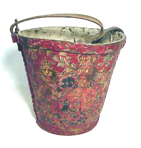 Antique English firebucket  with old paint