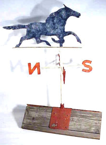 Antique flat sheet iron running horse weathervane
