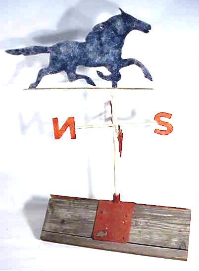 Antique flat sheet iron running horse weathervane