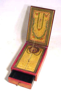 Antique folding SUNDIAL box with drawer