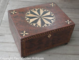 Antique Folk Art Compass Rose Painted Box
