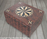 Antique Folk Art Compass Rose Painted Box