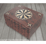 Antique Folk Art Compass Rose Painted Box