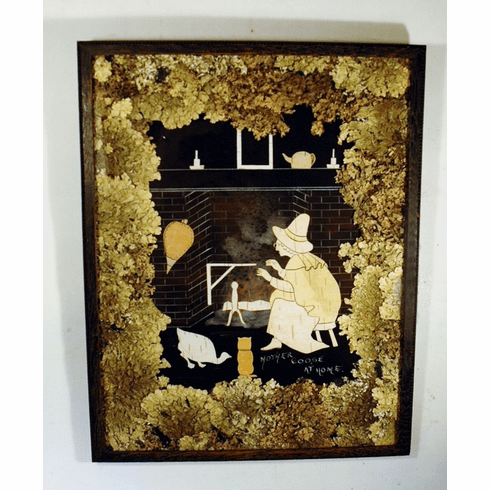 Antique folk art MOTHER GOOSE picture