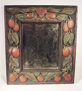 Antique folk carved mirror