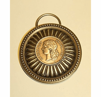 Antique French BELL PULL coin