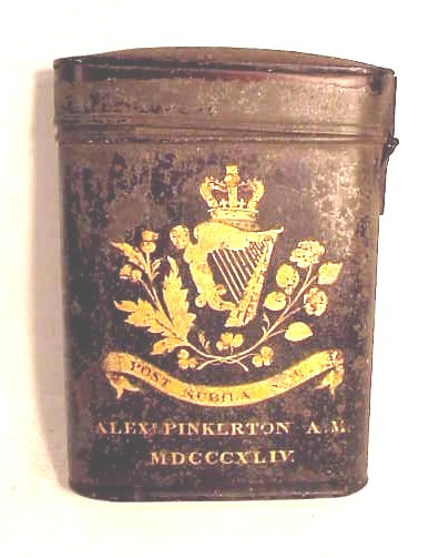 Antique Irish decorated tin document box