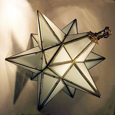 Antique large MORAVIAN STAR hanging light – Paul Madden Antiques