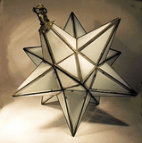 Antique large MORAVIAN  STAR hanging light