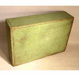 Antique light green painted cutlery box.