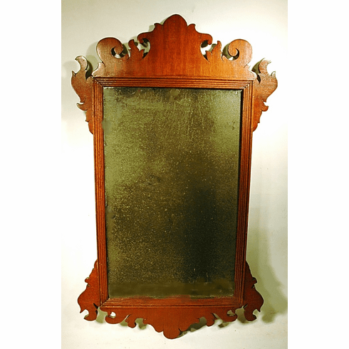 Antique mahogany Chippendale mirror.