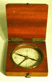 Antique mahogany pocket compass