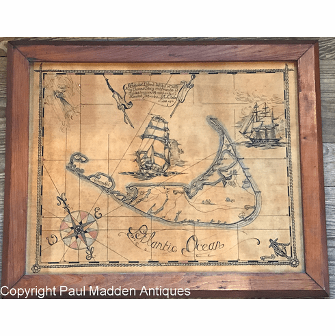 Antique Map of Nantucket by Alexander Dumas