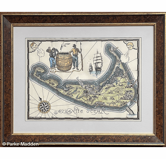 Antique Map of Nantucket by Fred Gardner 1933
