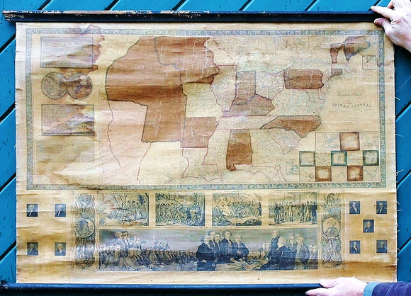 Antique map of the United States circa 1850.
