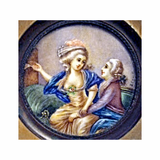 Antique miniature on ivory NAUGHTY scene