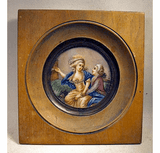 Antique miniature on ivory NAUGHTY scene