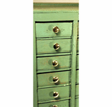 Antique multi-drawer painted primitive cabinet