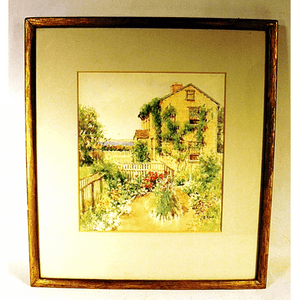 Antique Nantucket watercolor by Jane B. Reid