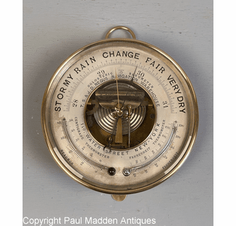 Antique Naudet PNHB Holosteric Barometer, Negus N.Y.