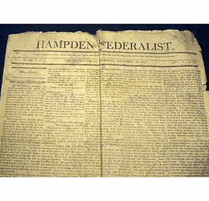 Antique newspaper HAMPDEN FEDERALIST