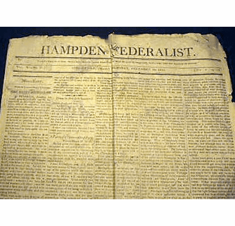 Antique newspaper HAMPDEN FEDERALIST