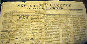 Antique newspaper NEW-LONDON GAZETTE