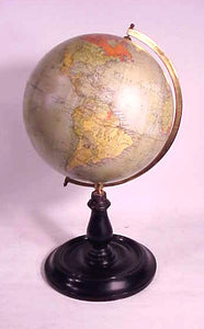 Antique Nine inch terrestial globe on stand