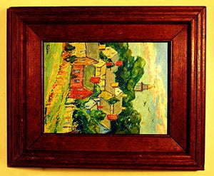Antique oil of WASH DAY, NANTUCKET