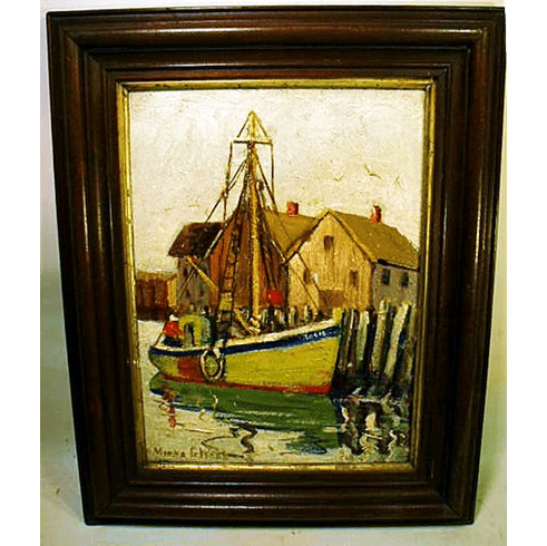 Antique oil on board by Minna G. Webb ca. 1930'a