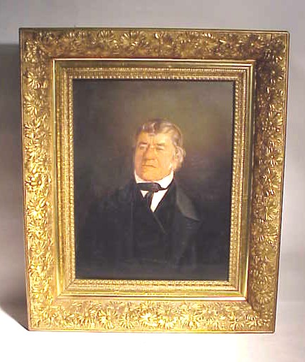 Antique oil on board of Abraham Rieser, Berks, Pa.