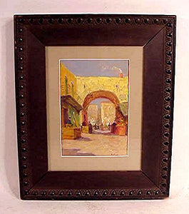 Antique oil painting of Arab medina.