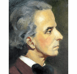 Antique oil portrait of GENTLEMAN in profile