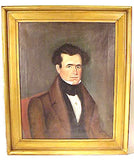 Antique oil portrait of New England gentleman circa 1840