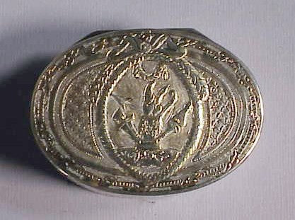 Antique oval silver snuff box