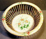 Antique painted and decorated wooden basket