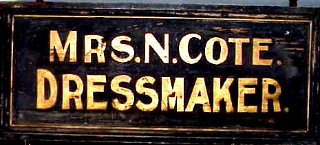 Antique painted sign for Mrs. N. COTE