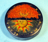 Antique Papier Mache snuff box SUN