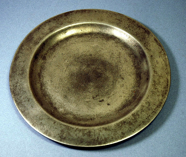 フランスアンティーク　Pewter Plate SUPERB! ANTIQUE RARE PEWTER 9.5