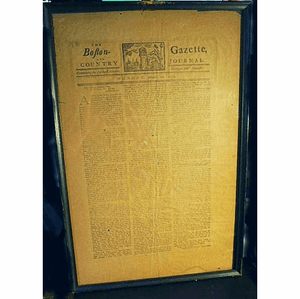 Antique print newspaper Boston Massacre