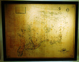 Antique printed map of Barnstable Mass. 1930.