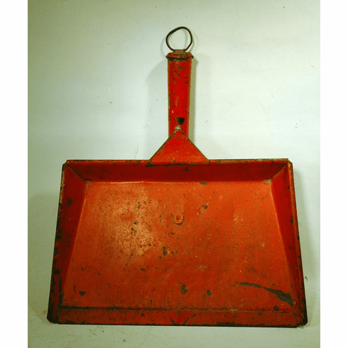 Antique red painted dust pan