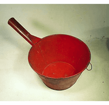 Antique red painted tin DIPPER