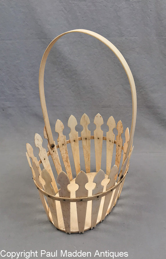 Antique Scrimshaw Basket