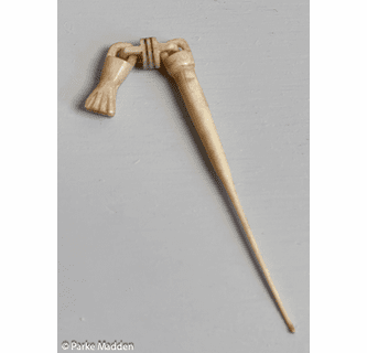 Antique Scrimshaw Crochet Hook with Hands