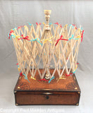 Antique Scrimshaw Double Swift Inlaid Box
